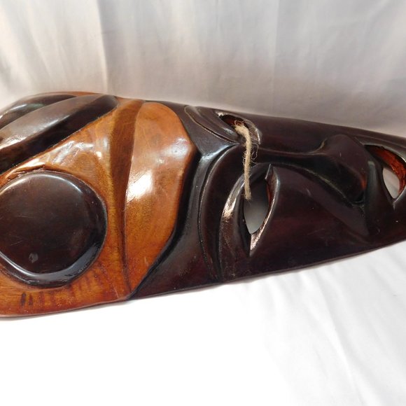 Vintage African Hand Carved Wood Mask - Picture 6 of 8